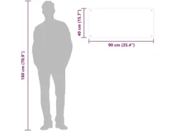 vidaXL Küchenrückwand Schwarz 90x40 cm Hartglas 249487