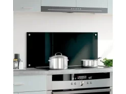 vidaXL Küchenrückwand Schwarz 90x40 cm Hartglas 249487