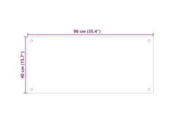 vidaXL Küchenrückwand Schwarz 90x40 cm Hartglas 249487