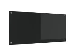 vidaXL Küchenrückwand Schwarz 110 x 50 x 0,6 cm Gehärtetes Glas 42001299
