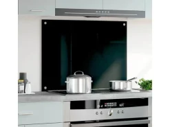 vidaXL Küchenrückwand Schwarz 80x60 cm Hartglas 249486