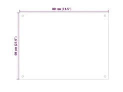 vidaXL Küchenrückwand Schwarz 80x60 cm Hartglas 249486