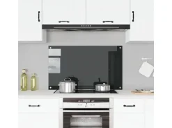 vidaXL Küchenrückwand Schwarz 100x60 cm Hartglas 249492