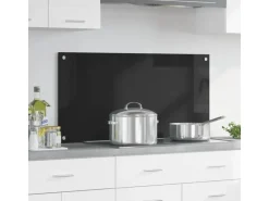 vidaXL Küchenrückwand Schwarz 100 x 50 cm Gehärtetes Glas 42018042