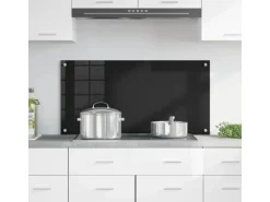 vidaXL Küchenrückwand Schwarz 100 x 50 cm Gehärtetes Glas 42018042