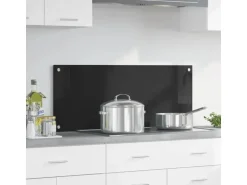 vidaXL Küchenrückwand Schwarz 100 x 40 cm Gehärtetes Glas 42018041