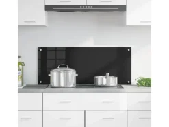 vidaXL Küchenrückwand Schwarz 100 x 40 cm Gehärtetes Glas 42018041