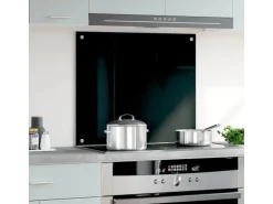 vidaXL Küchenrückwand Schwarz 70x60 cm Hartglas 249483