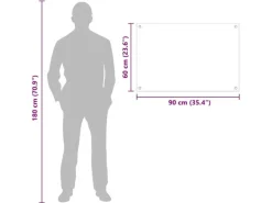 vidaXL Küchenrückwand Schwarz 90 x 60 cm Gehärtetes Glas 42018040