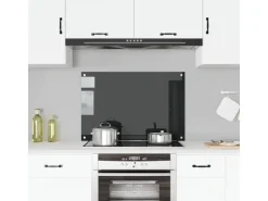 vidaXL Küchenrückwand Schwarz 90x60 cm Hartglas 249489