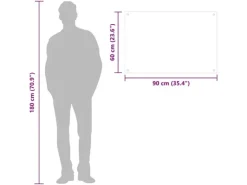 vidaXL Küchenrückwand Schwarz 90x60 cm Hartglas 249489