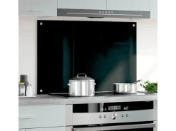 vidaXL Küchenrückwand Schwarz 90x60 cm Hartglas 249489