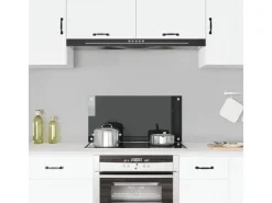 vidaXL Küchenrückwand Schwarz 80x40 cm Hartglas 249484