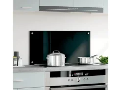 vidaXL Küchenrückwand Schwarz 80x40 cm Hartglas 249484