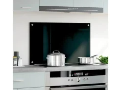 vidaXL Küchenrückwand Schwarz 80x50 cm Hartglas 249485