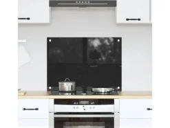 vidaXL Küchenrückwand Schwarz 70 x 50 cm Gehärtetes Glas 42018033