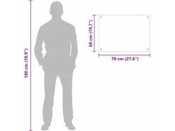 vidaXL Küchenrückwand Schwarz 70 x 50 cm Gehärtetes Glas 42018033