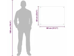 vidaXL Küchenrückwand Schwarz 80 x 60 cm Gehärtetes Glas 42018037