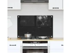 vidaXL Küchenrückwand Schwarz 80 x 50 cm Gehärtetes Glas 42018036