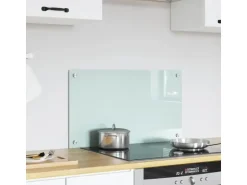 vidaXL Küchenrückwand Weiß 70 x 40 cm Gehärtetes Glas 42018008