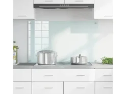 vidaXL Küchenrückwand Weiß 100 x 60 cm Gehärtetes Glas 42018019