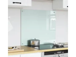 vidaXL Küchenrückwand Weiß 70 x 60 cm Gehärtetes Glas 42018010