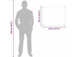 vidaXL Küchenrückwand Weiß 70 x 60 cm Gehärtetes Glas 42018010