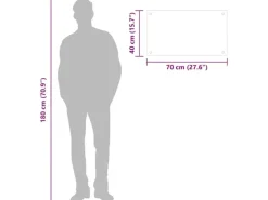 vidaXL Küchenrückwand Weiß 70x40 cm Hartglas 249451