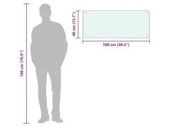 vidaXL Küchenrückwand Weiß 100x40 cm Hartglas 249460