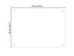 vidaXL Küchenrückwand Weiß 70x50 cm Hartglas 249452