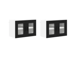 vidaXL Küchenschrank 2 Stk Schwarz 60 x 31 x 40 cm Holzwerkstoff 884968