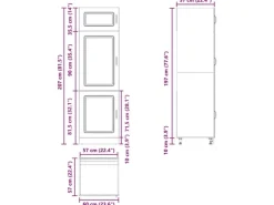 vidaXL Küchenschrank Kalmar Betongrau Holzwerkstoff 853631