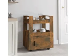 vidaXL Küchenwagen Räuchereiche 60x45x80 cm Holzwerkstoff