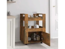 vidaXL Küchenwagen Räuchereiche 60x45x80 cm Holzwerkstoff