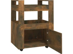 vidaXL Küchenwagen Räuchereiche 60x45x80 cm Holzwerkstoff