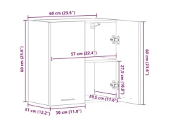 vidaXL Küchenwandschrank Betongrau 60x31x60 cm Holzwerkstoff 861228