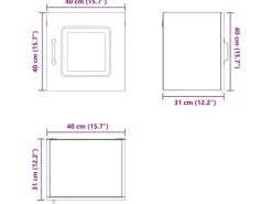 vidaXL Küchenwandschrank mit Regal Weiß 40 x 31 x 40 cm Holzwerkstoff 884514