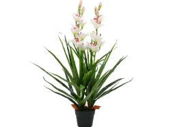 vidaXL Künstliche Cymbidium Orchideenpflanze mit Topf 100 cm Grün