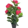 vidaXL Künstliche Hortensie mit Topf 60 cm Rot