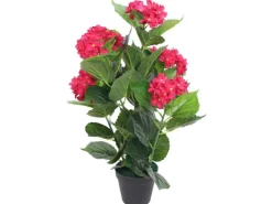 vidaXL Künstliche Hortensie mit Topf 60 cm Rot