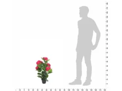 vidaXL Künstliche Hortensie mit Topf 60 cm Rot