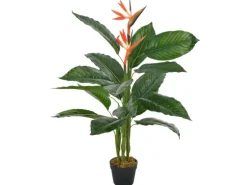 vidaXL Künstliche Pflanze Strelitzia mit Topf Rot 100 cm