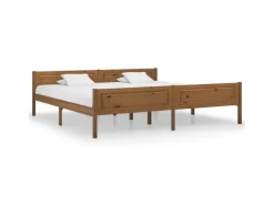 vidaXL Massivholzbett Kiefer Honigbraun 200x200 cm649530