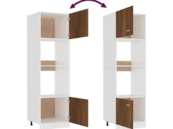 vidaXL Mikrowellenumbauschrank Braun Eichen-Optik 60x57x207 cm