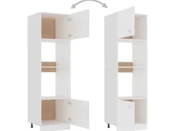 vidaXL Mikrowellenumbauschrank Weiß 60x57x207 cm Holzwerkstoff