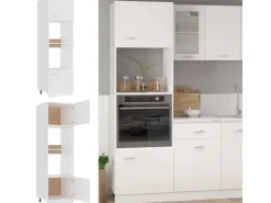 vidaXL Mikrowellenumbauschrank Weiß 60x57x207 cm Holzwerkstoff