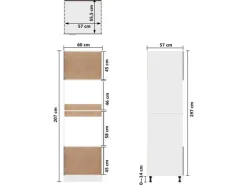 vidaXL Mikrowellenumbauschrank Weiß 60x57x207 cm Holzwerkstoff