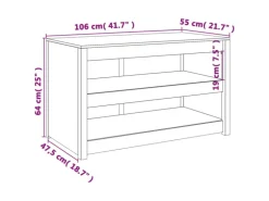 vidaXL Outdoor-Küchenschrank Schwarz 106x55x64 cm Massivholz Kiefer