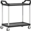 vidaXL Rollwagen mit 2 Etagen Schwarz 99x50x97 cm Aluminium