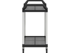 vidaXL Rollwagen mit 2 Etagen Schwarz 99x50x97 cm Aluminium